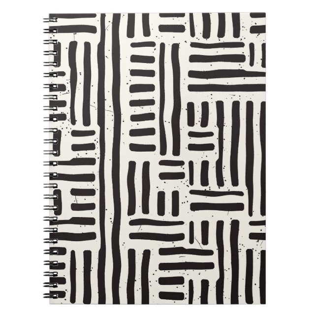 Handdragen linjer, grå sömlös struktur. anteckningsbok (Framsidan)