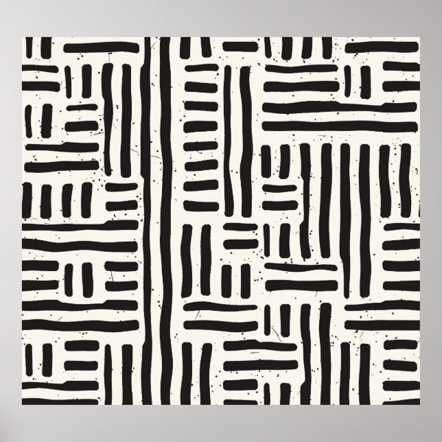 Handdragen linjer, grå sömlös struktur. poster (Framsidan)