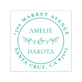 Handdragen Löv Elegant bröllop Returadress Självfärgande Stämpel