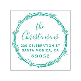 Handdragen Returadress för Botaniska familjen Grän Självfärgande Stämpel