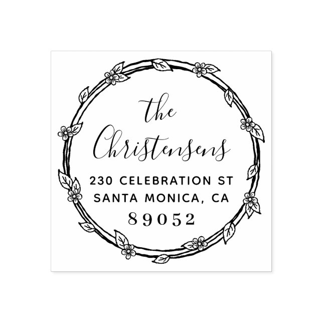 Handdragen Returadress för Botaniska familjen Grän Stämpel (Tryck)