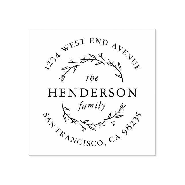 Handdragen Returadress för botaniska rundans famil Stämpel (Tryck)