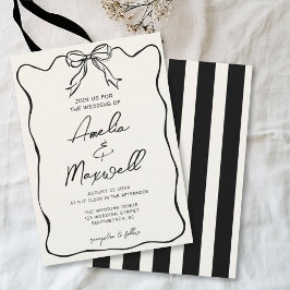 Handdragen Ribbon Coquette Trendig Romantic Bröllo Inbjudningar