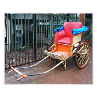 Handdragen Rickshaw i Kolkata (Calcutta), Indien Fototryck