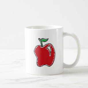 Handdragen röd äppelfrukt, Tecknad Kaffemugg