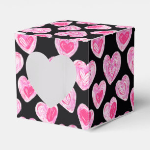 Handdragen Romantisk Rosa Heart Valentine Gift Presentaskar