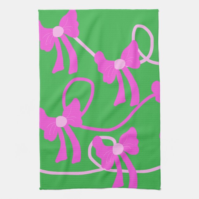 Handdragen Rosa Gult Älskare Kökshandduk (Vertikal)