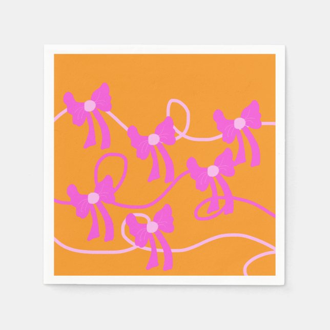 Handdragen Rosa Gult Älskare Pappersservett (Framsidan)