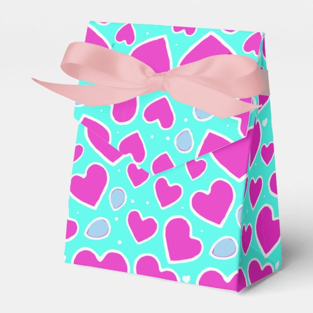 Handdragen Rosa Heart Valentine Gift Bag-favoritru Presentaskar (Framsidan Sidan)
