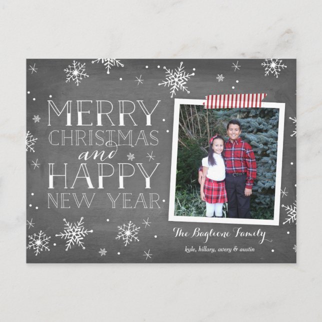 Handdragen Snöflingor-samling Helg Vykort (Framsida)