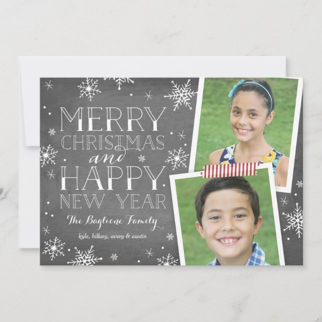 Handdragen Snöflingor-samling Julkort (Framsida)