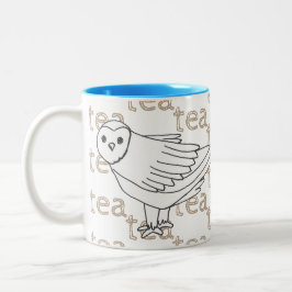 Handdragen teakaffe Snowy Uggla Två-Tonad Mugg