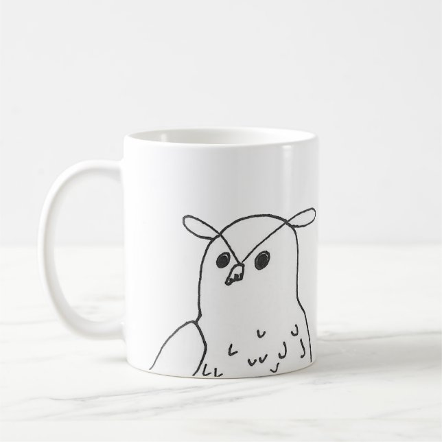 Handdragen Uggla Kaffemugg (Vänster)