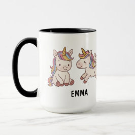 Handdragen Unicorn Anpassningsbar Cute Mugg
