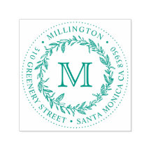 Handdragen utandningsmonogram Rund Returadress