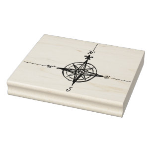 Handdragen Vintage Compass Rubber Art Frimärke Stämpel
