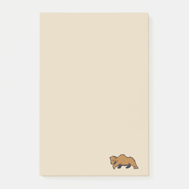 Handdragen Walking Brown Grizzly Bear Post-it Block (Framsida)