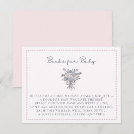 Handdragna blommor, prickade i ram bokar för baby inbjudningar