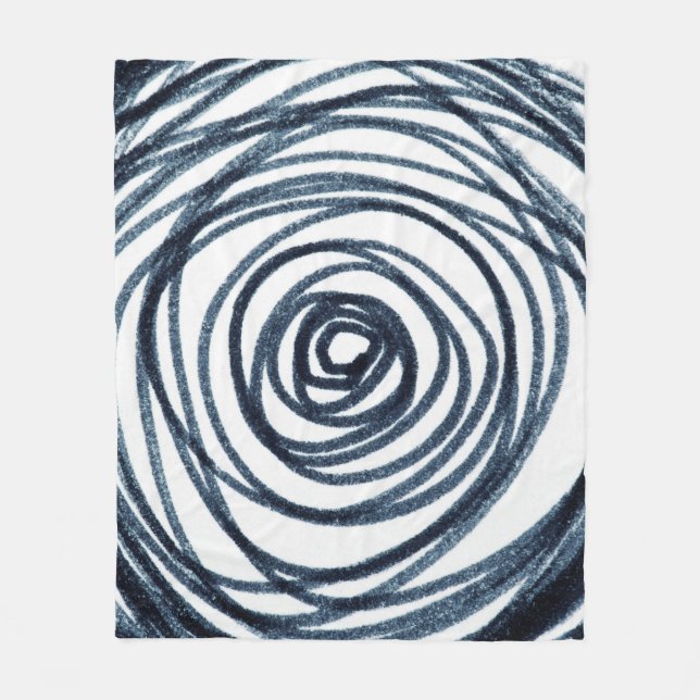 Handdragna cirklar spiral mönster med abstrakt do fleecefilt (Framsidan)