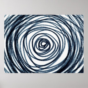 Handdragna cirklar spiral mönster med abstrakt do poster