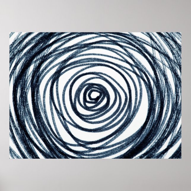 Handdragna cirklar spiral mönster med abstrakt do poster (Framsidan)