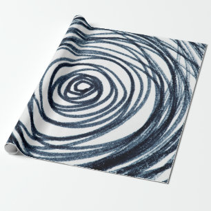 Handdragna cirklar spiral mönster med abstrakt do presentpapper