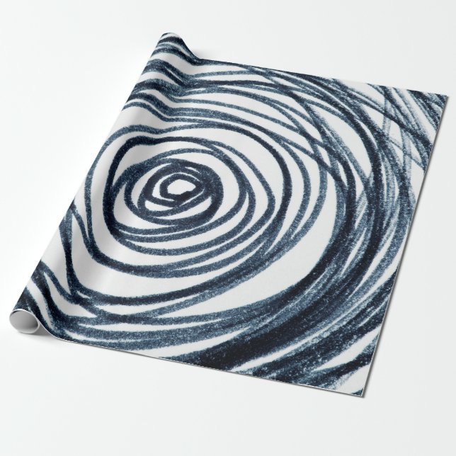 Handdragna cirklar spiral mönster med abstrakt do presentpapper (Utrullad)