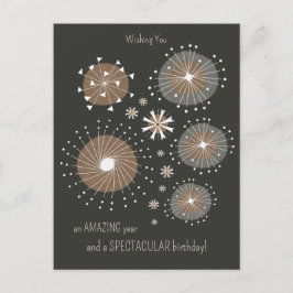 Handdragna fyrverkerier av roligt CC1105 Födelseda Vykort