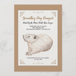 Handdragna inbjudningar till Groundhog Day