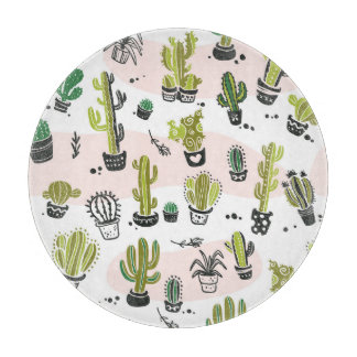 Handdragna kaktus: vintagen är sömlös.