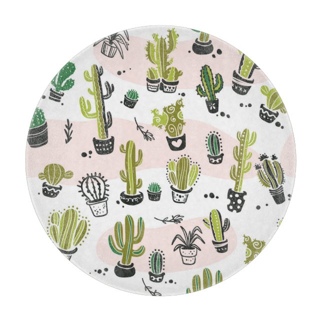 Handdragna kaktus: vintagen är sömlös. (Framsidan)