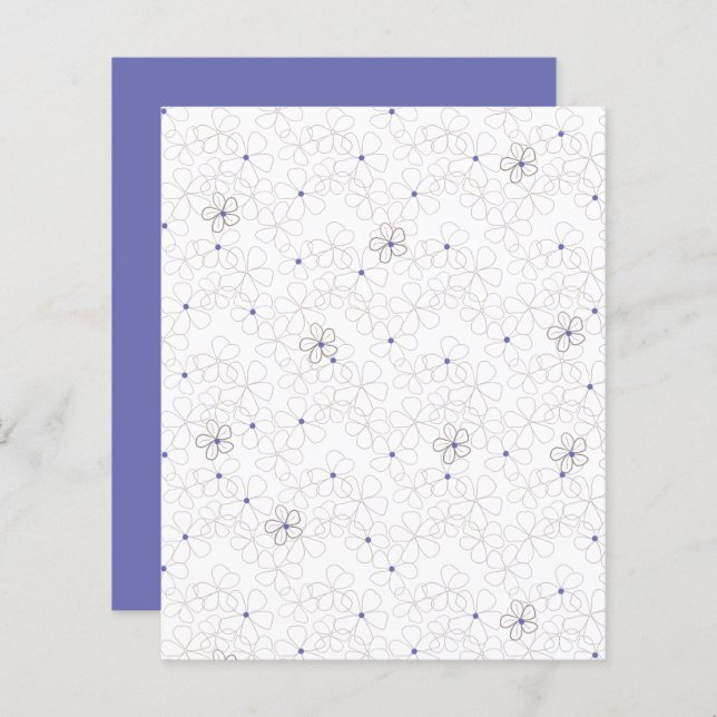 Handdragna Periwinkle Flowers Scrapbook Papper (Fram/baksida)