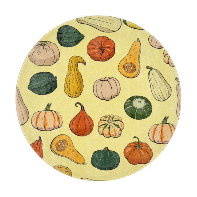 Handdragna squash, sömlösa vegetabiliska mönster. (Framsidan)