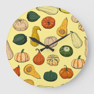 Handdragna squash, sömlösa vegetabiliska mönster. stor klocka