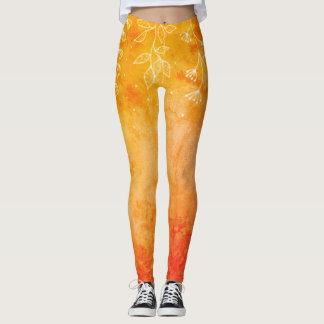 Handdragna terracotta leggings a
