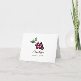 Handdränerad vattenfärgsfärgad rödfärgad Vin-grafi Tack Kort