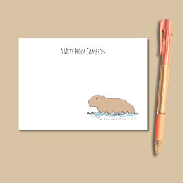 Handdränkt cute Capybara Wildlife Zoo Animal Post-it Block