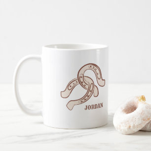 Handdränkta hästseshoes Neutralt Rustic Western Kaffemugg