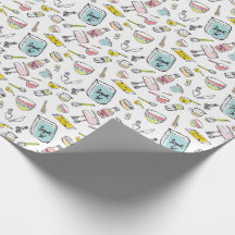 Handdrawn bakningmönster som slår in papper