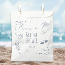 HandDrawn Beach Doodle Illustrations Bridal Shower