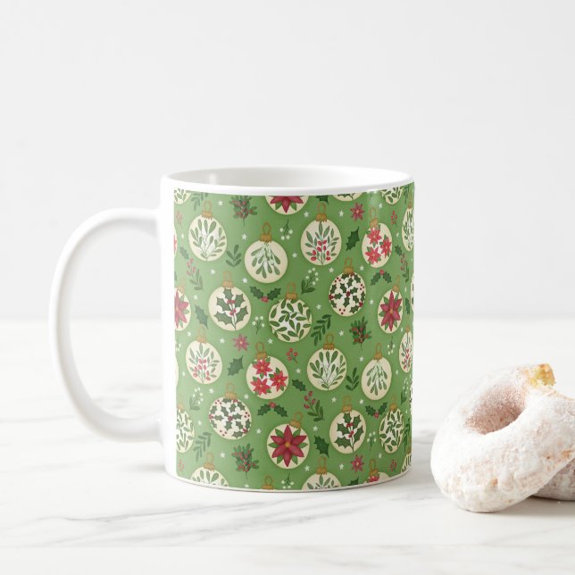 HandDrawn Christmas Ornament Coffee Mug Kaffemugg (Med munk)
