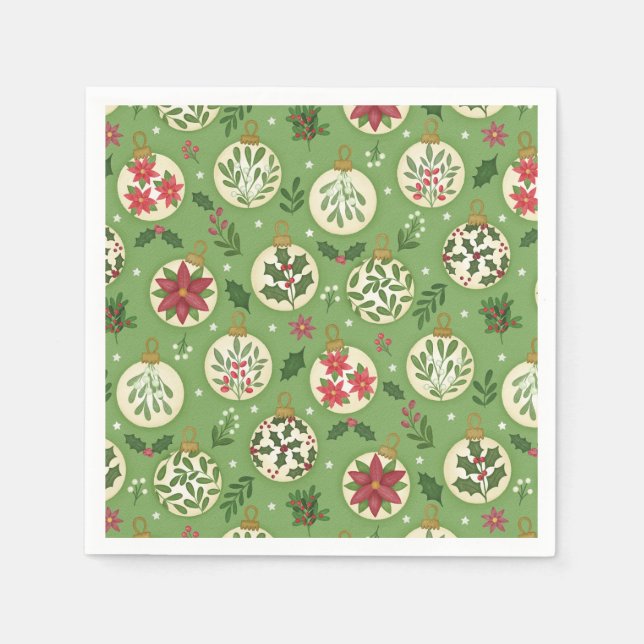 HandDrawn Christmas Ornament Napkins Pappersservett (Framsidan)