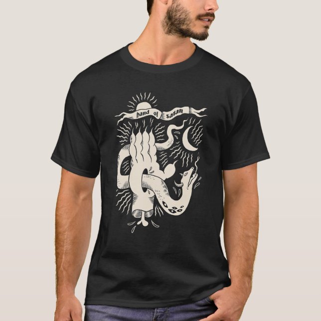 Handduk av Satan Baphomet Satanic Goat Djävulen Go T Shirt (Framsida)