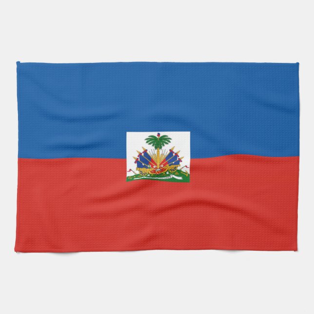 handduk för haiti landflagga kökshandduk (Horisontell)