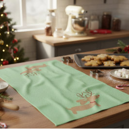 Handduk för maträtt för grönt för rentaxjul kökshandduk