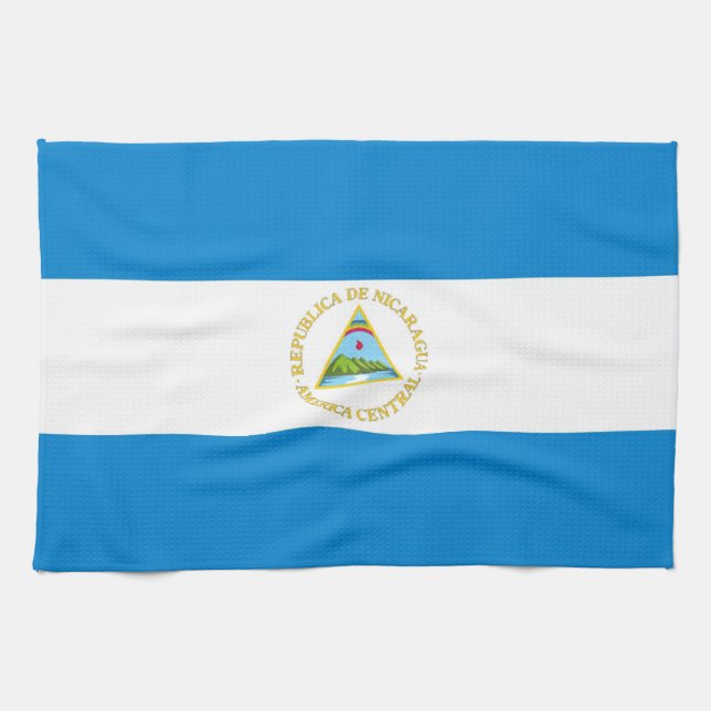 handduk för nicaragua landflagga kökshandduk (Horisontell)