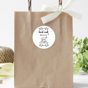 Handduk gjord av Goat Mjölk Soap Monogram Runt Klistermärke