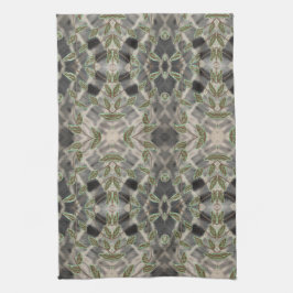 Handduk med svart och vitt finare med brun kökshandduk