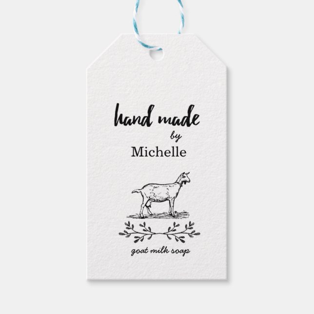 Handduk tillverkad efter Märkre Presentetikett (Framsidan)