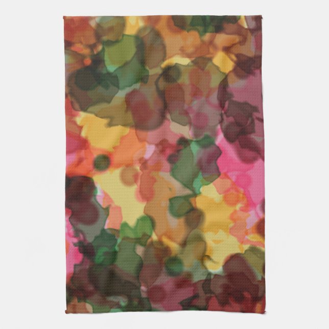 Handduk, Vårblommor, Digital akvarell Kökshandduk (Vertikal)